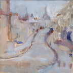 Rue de l'Abreuvoir
Often considered one of the most beautiful streets in Paris, Rue de l'Abreuvoir captures the quiet elegance of Montmartre. Rather than focusing on its landmarks, the painting invites the viewer into a peaceful moment where history, architecture, and everyday life gently intersect.
