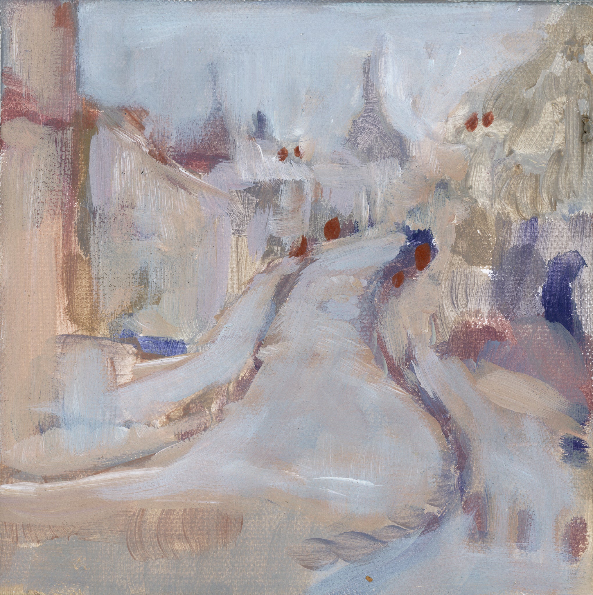 Rue de l'Abreuvoir
Often considered one of the most beautiful streets in Paris, Rue de l'Abreuvoir captures the quiet elegance of Montmartre. Rather than focusing on its landmarks, the painting invites the viewer into a peaceful moment where history, architecture, and everyday life gently intersect.
